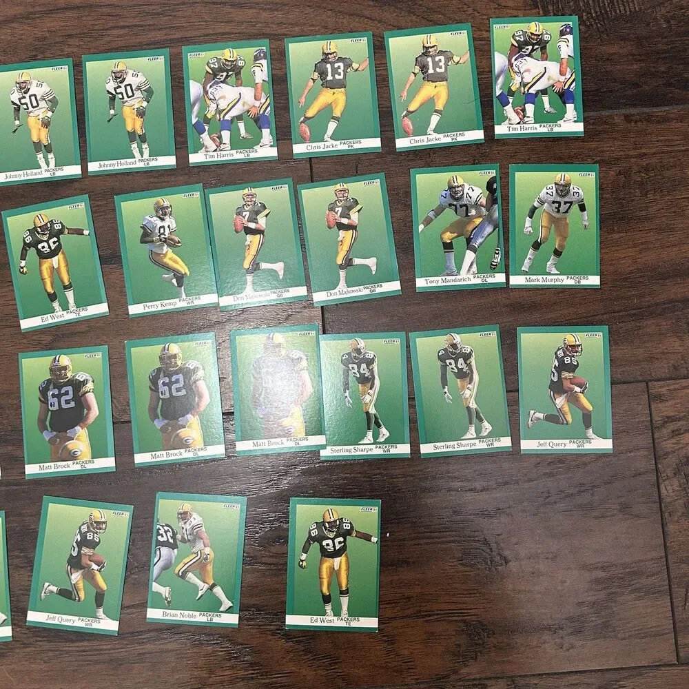 1991 Green Bay Packers Football Card Lot Of  29 Trading Cards